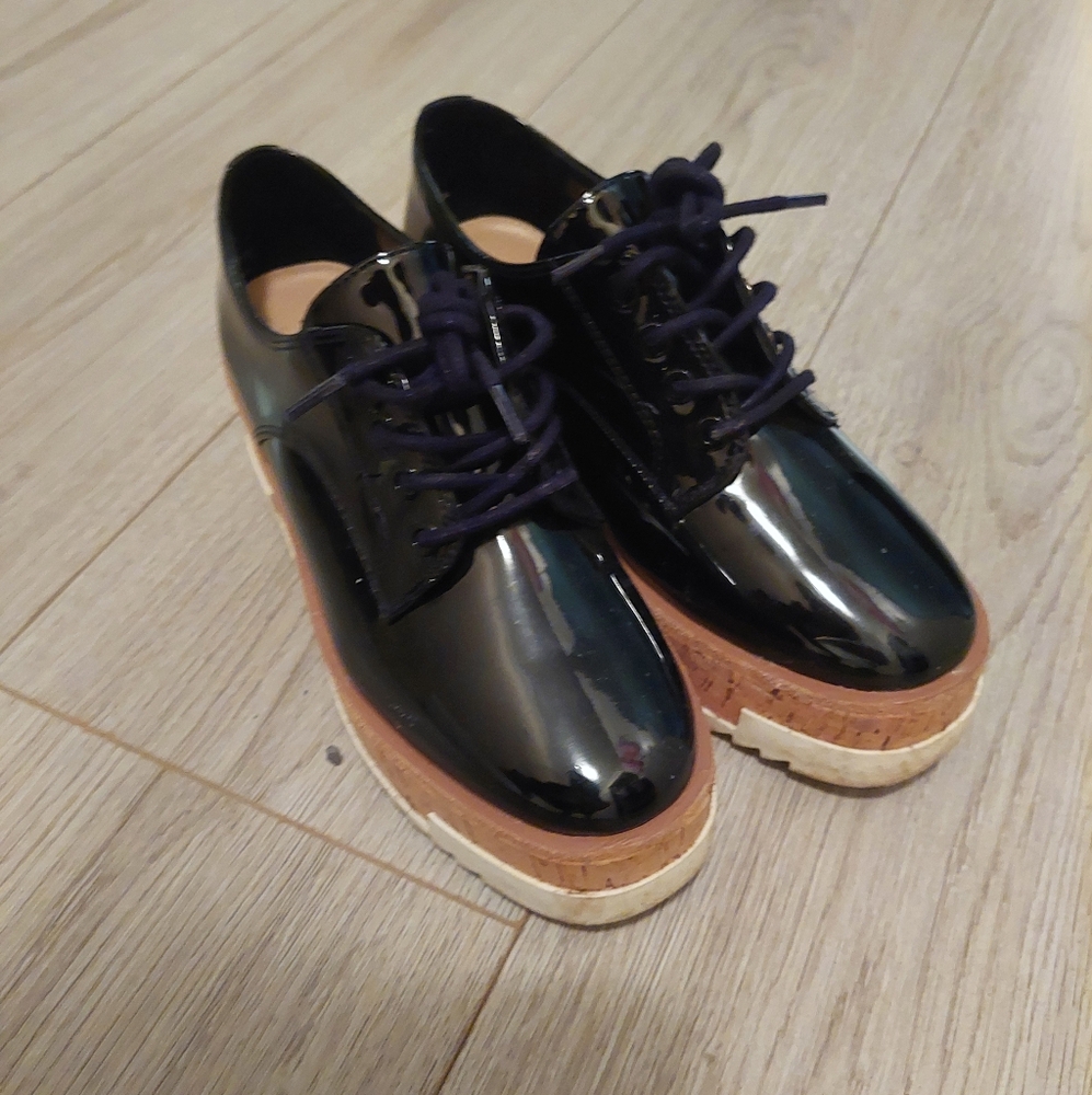 Black Patent Leather Platform Shoes
